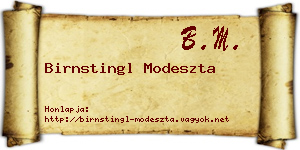 Birnstingl Modeszta névjegykártya